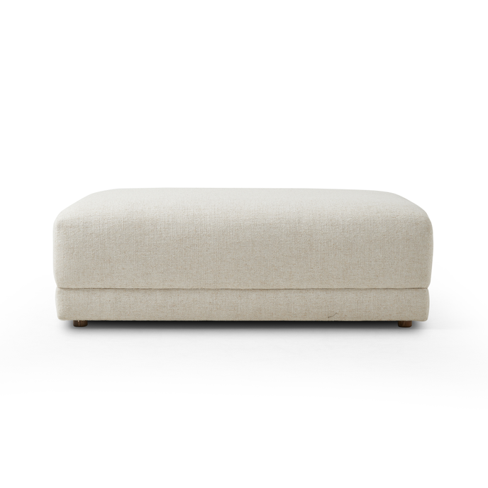 HAVENIX - Soft Edged Cream White Ottoman