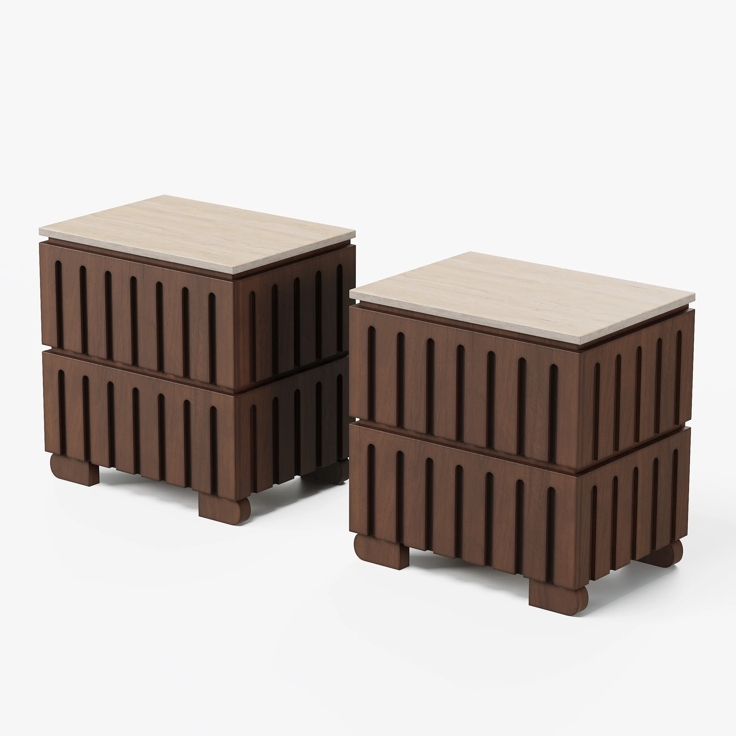 COCOON - Walnut Brown Polished Modern Bedroom Set - Image 8