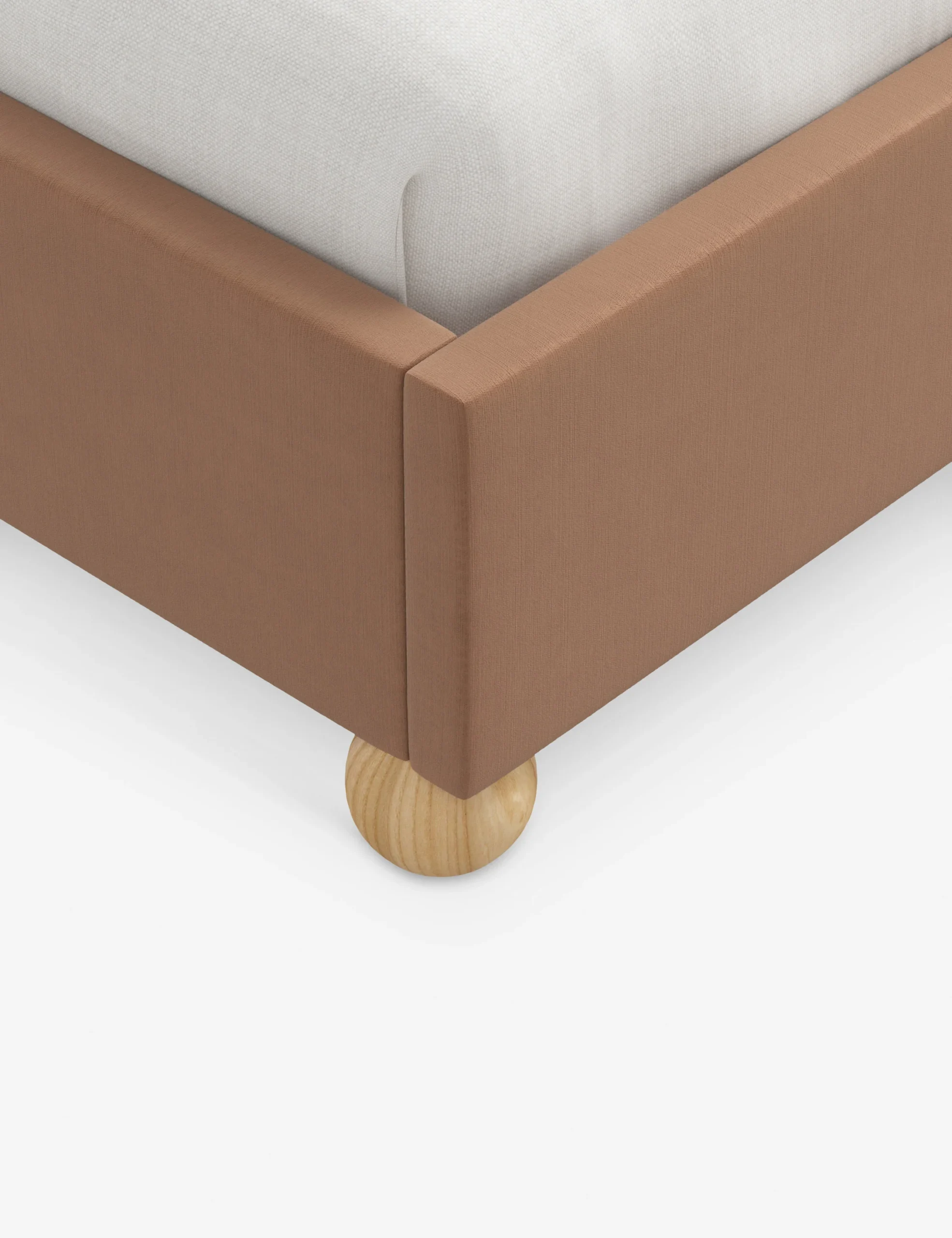 PLUMA - Brown Ruffle Headboard Style King-Size Bed - Image 4