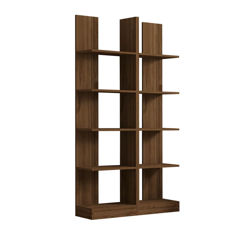 ECLIPSE - Walnut Brown Two-Piece Modern Bookshelf - Image 4