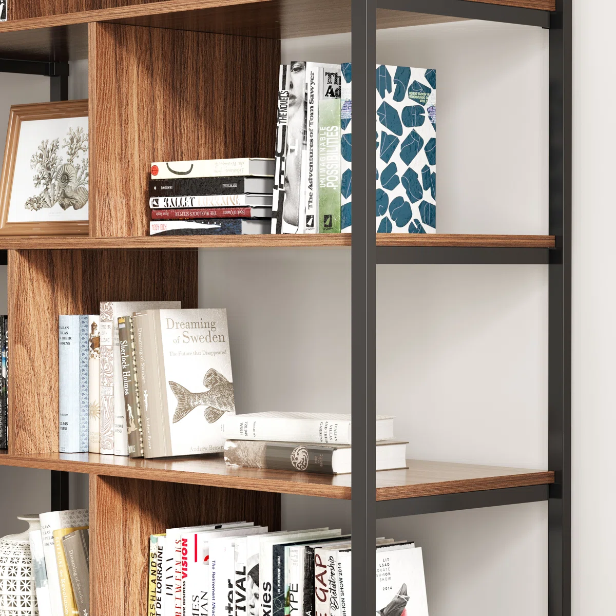 GRID - Industrial Style Multi-Storage Office Book Rack - Image 4