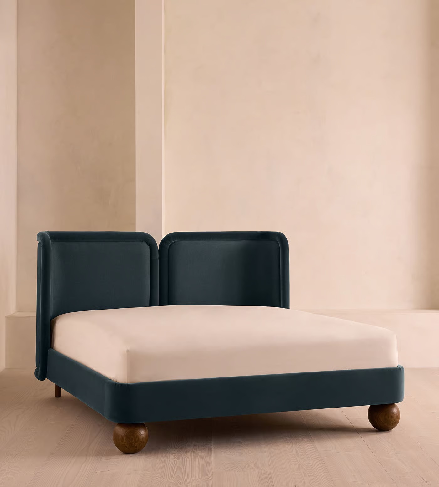 BRUDY – Royal Blue Suede King-Size Bed