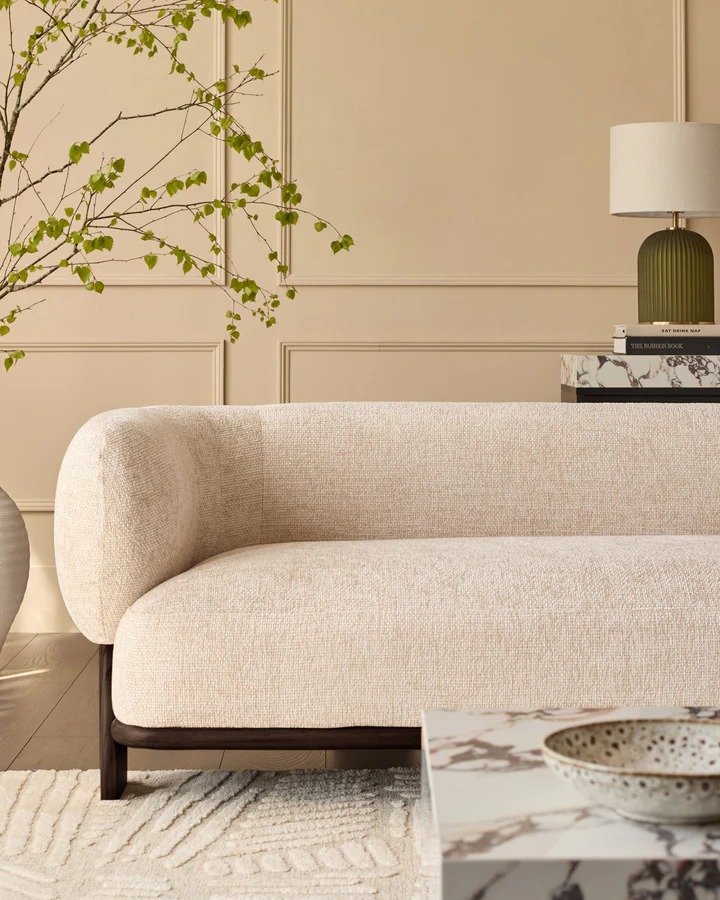 JADEN – Off White Sculpted Two Seater Sofa - Image 3