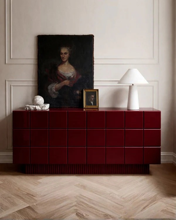 MERLOT – Burgundy Gloss Finish Sideboard - Image 2