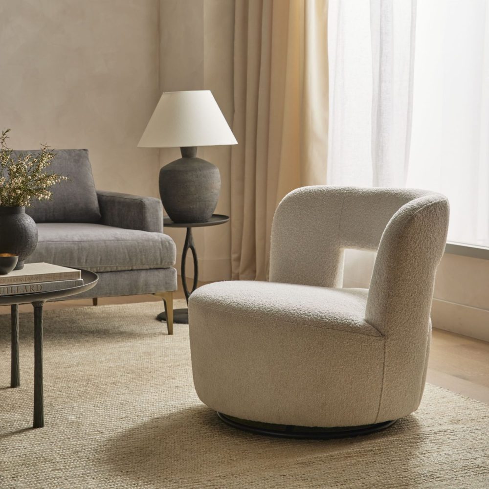 LIA - Swivel Boucle Sofa Chair