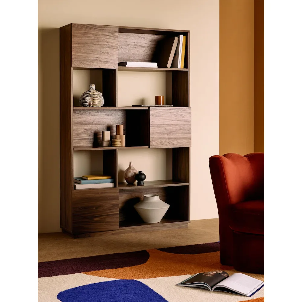 GRIDO - Walnut Brown Bookshelf